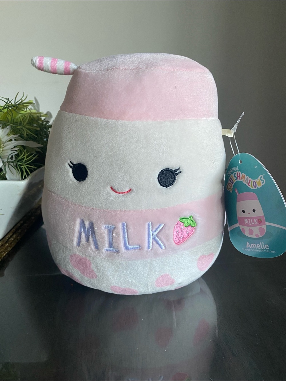 NEW🌈 Squishmallows Strawberry Milk Plush  “Amelie”